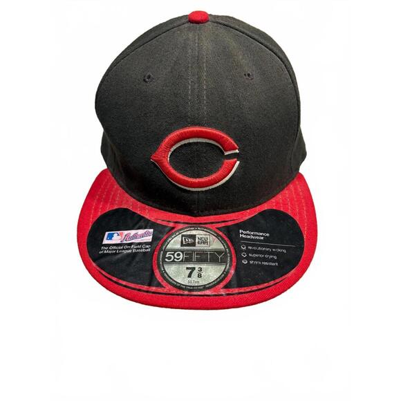 New Era Other - CINNCINATI RED‎ 7 3/8 NEW ERA 59FIFTY BASEBALL HAT CAP FITTED NEW BLACK RED BRIM